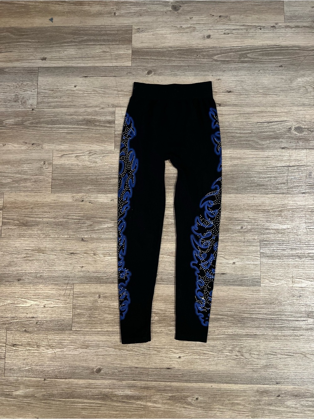 Unbranded Leggings Women's One Size (fits S/M Best)  Y2K Cyber Goth Blue Tribal